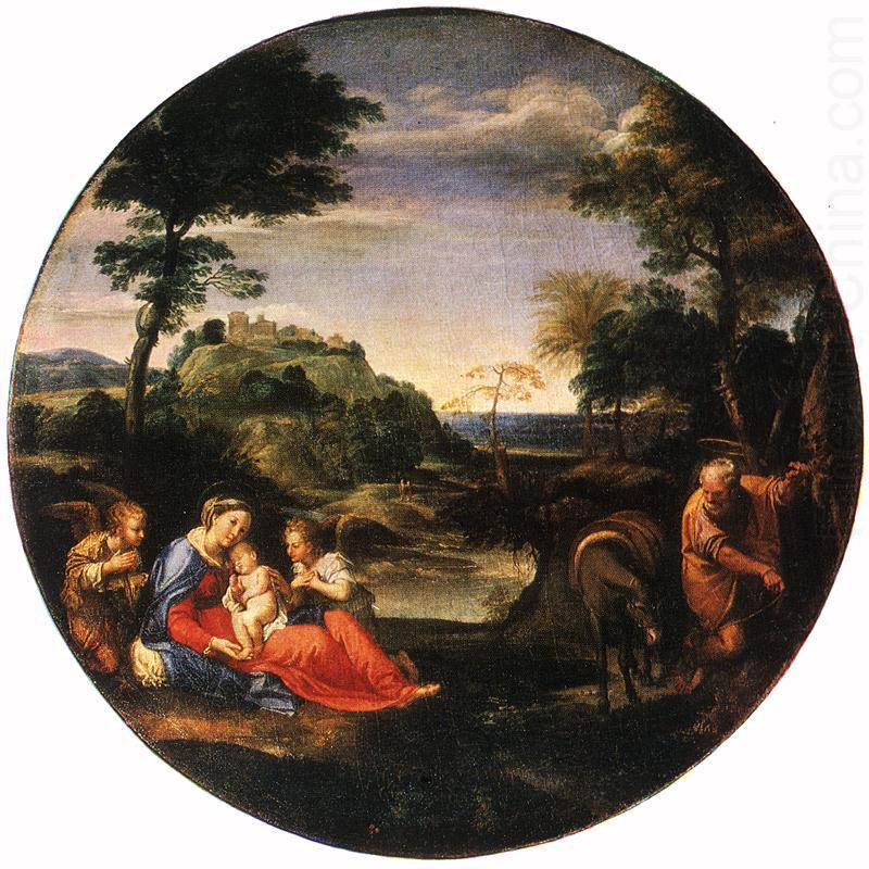 CARRACCI, Annibale Rest on Flight into Egypt ff china oil painting image